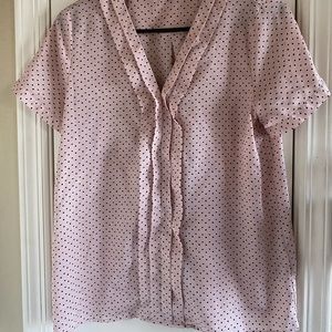 The Limited Pink Blouse w/ black Polka Dots Medium